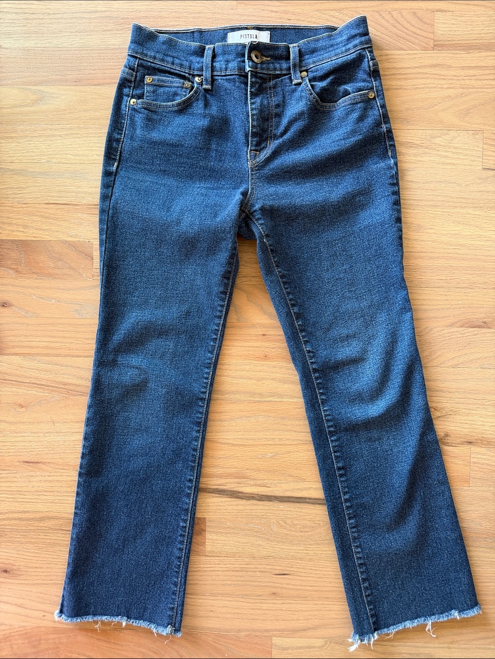 pistola Dark Blue Cropped Straight-Leg Jeans